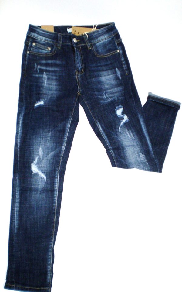 Παντελόνι jean ελαστικό με ελαφριά σκισίματα. Dark Blue